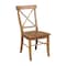 International Concepts Set of 2 X-Back Chairs with Solid Wood Seats, Pecan C59-613P - alternate 1